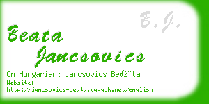 beata jancsovics business card